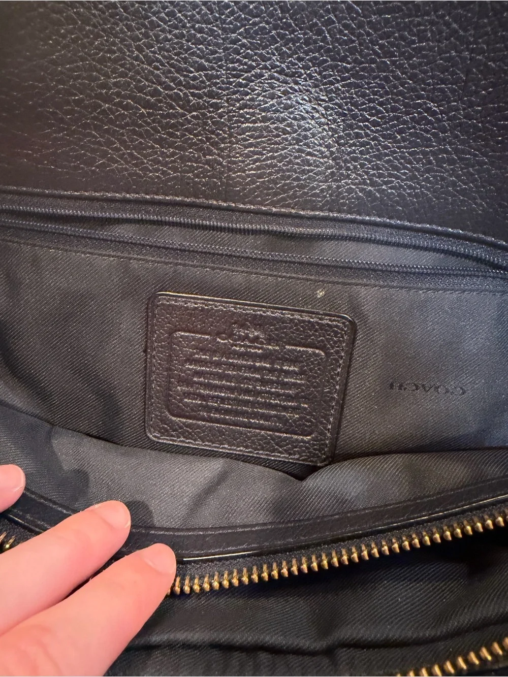Coach Navy Leather Satchel/Purse with Gold-Tone Accents Like New